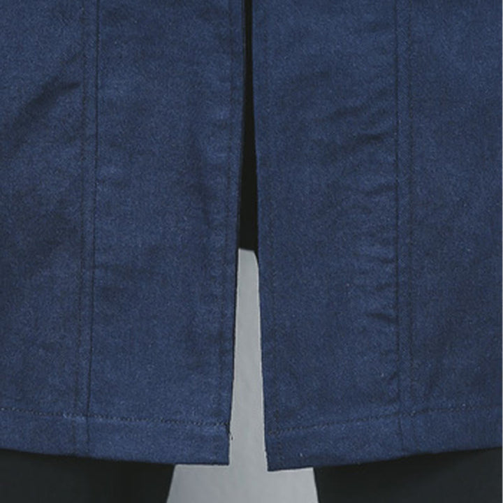 Buddha Stones Fall Simple Frog-Button Linen Męski Średniej Długości Płaszcz Zen Odzież - image 12