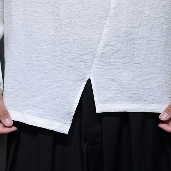 Buddha Stones Fall Solid Okrągły Dekolt Długi Rękaw T-shirt Bawełna Męska Odzież - image 18