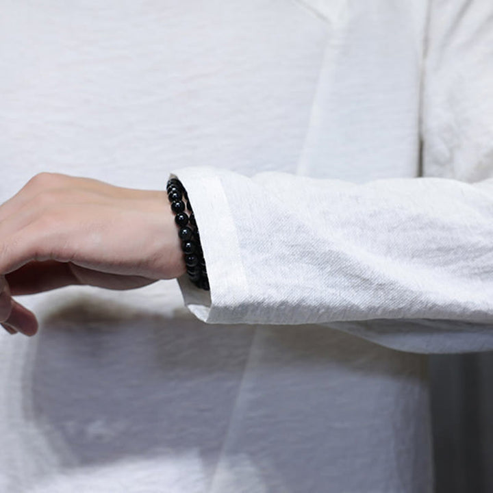 Buddha Stones Fall Solid Okrągły Dekolt Długi Rękaw T-shirt Bawełna Męska Odzież - image 19