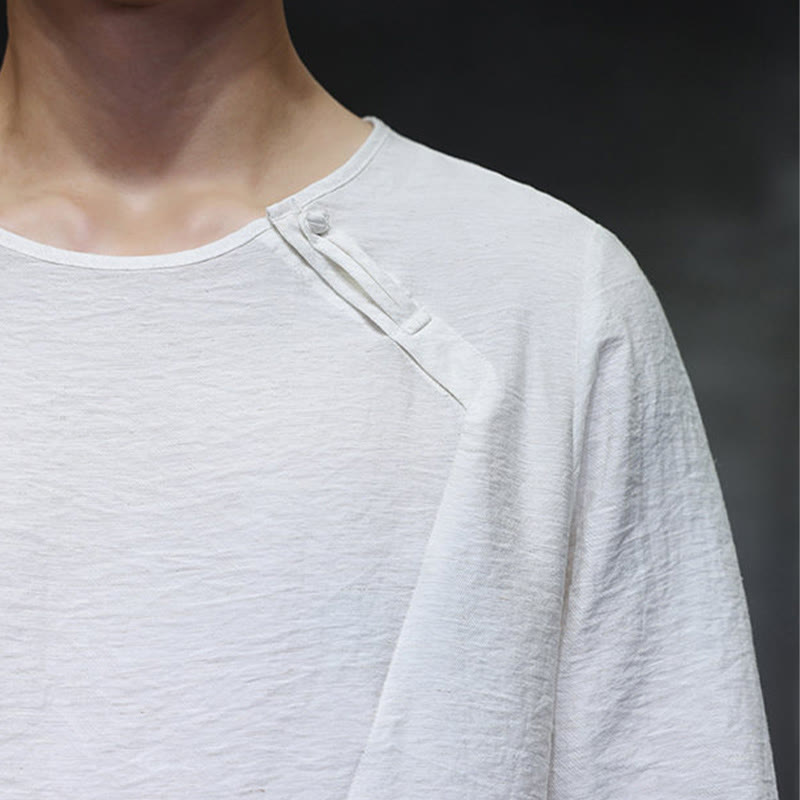 Buddha Stones Fall Solid Okrągły Dekolt Długi Rękaw T-shirt Bawełna Męska Odzież - image 17