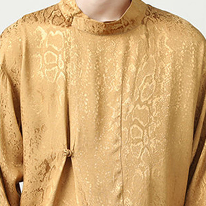 Koszula z długim rękawem i żabim guzikiem Buddha Stones Fall Jacquard Męska odzież - image 10