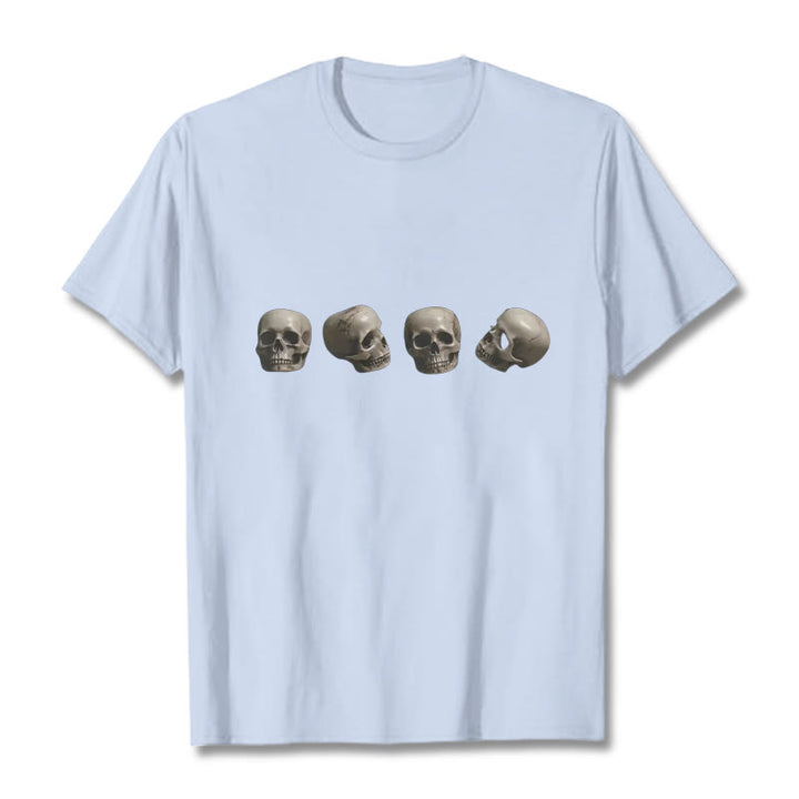 Buddha Stones Tybetańskie Władca Trupów Las Czaszki Wzór Koszulka T-shirt - Jasnoniebieski - 2XL - image 12