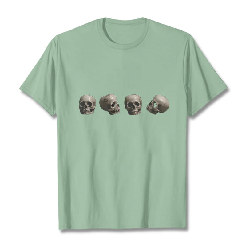 Buddha Stones Tybetańskie Władca Trupów Las Czaszki Wzór Koszulka T-shirt - Jasnozielony - 2XL - image 15