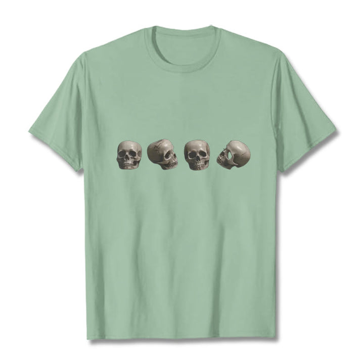 Buddha Stones Tybetańskie Władca Trupów Las Czaszki Wzór Koszulka T-shirt - Jasnozielony - 2XL - image 16