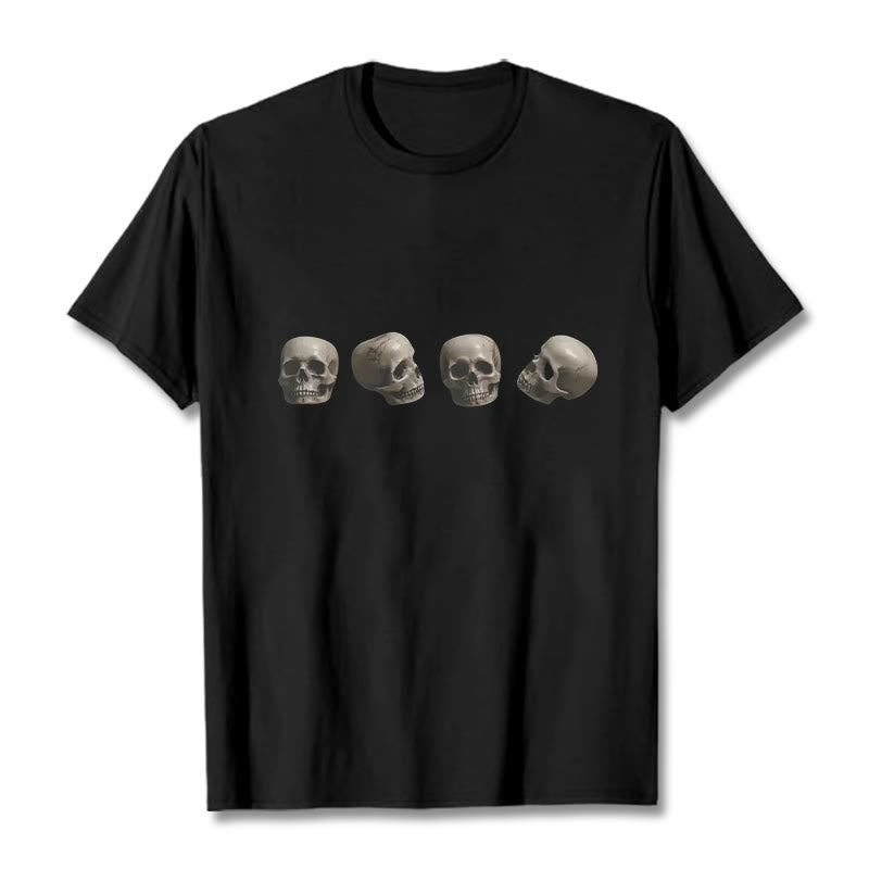 Buddha Stones Tybetańskie Władca Trupów Las Czaszki Wzór Koszulka T-shirt - Czarny - 2XL - image 0
