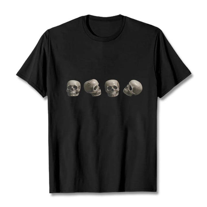 Buddha Stones Tybetańskie Władca Trupów Las Czaszki Wzór Koszulka T-shirt - Czarny - 2XL - image 0