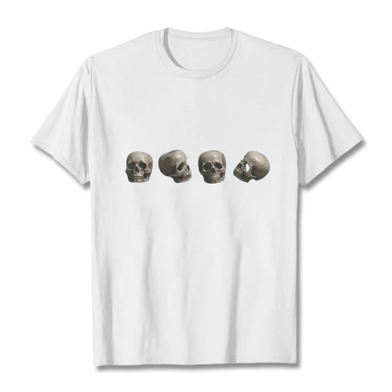 Buddha Stones Tybetańskie Władca Trupów Las Czaszki Wzór Koszulka T-shirt - Biały - 2XL - image 9