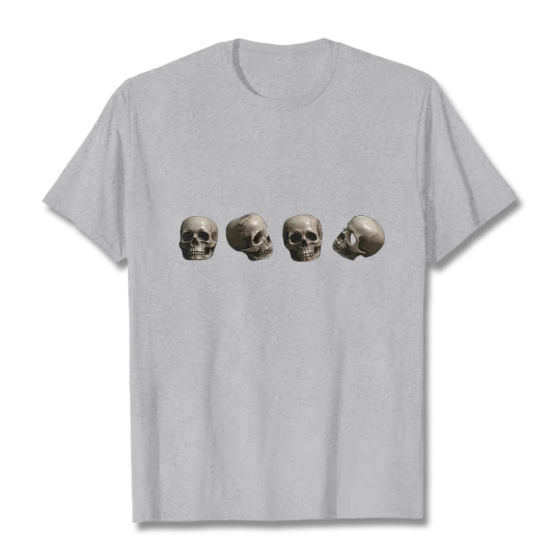 Buddha Stones Tybetańskie Władca Trupów Las Czaszki Wzór Koszulka T-shirt - Jasnoszary - 2XL - image 22