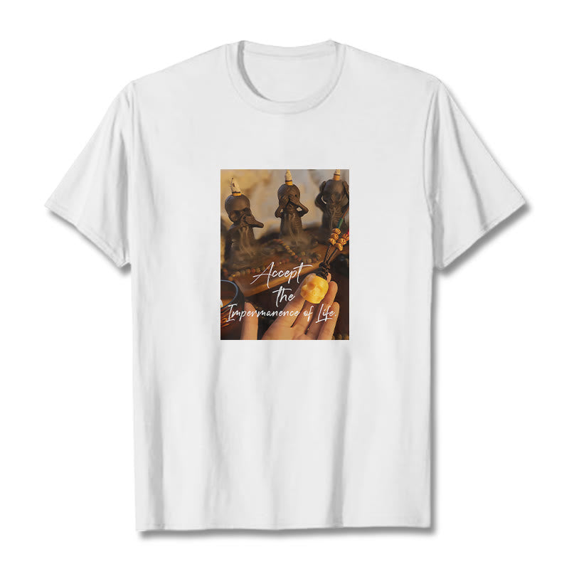 Buddha Stones Akceptują Nietrwałość Życia Pan Trupów Czaszki Lasu Koszulka T-shirt