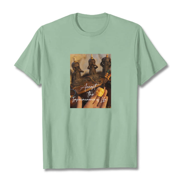 Buddha Stones Akceptują Nietrwałość Życia Pan Trupów Czaszki Lasu Koszulka T-shirt