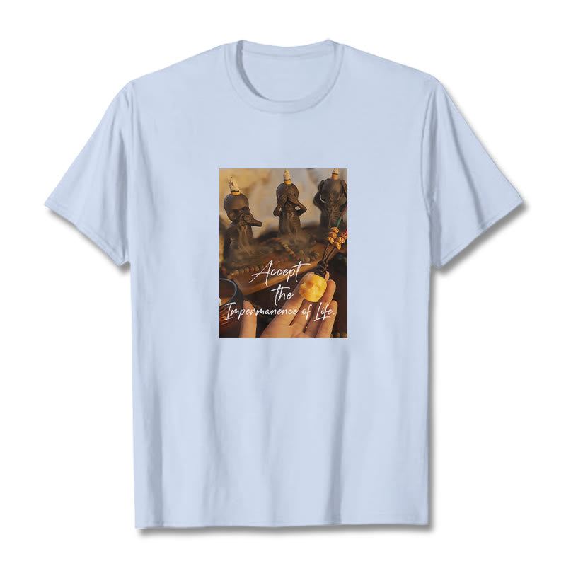 Buddha Stones Akceptują Nietrwałość Życia Pan Trupów Czaszki Lasu Koszulka T-shirt