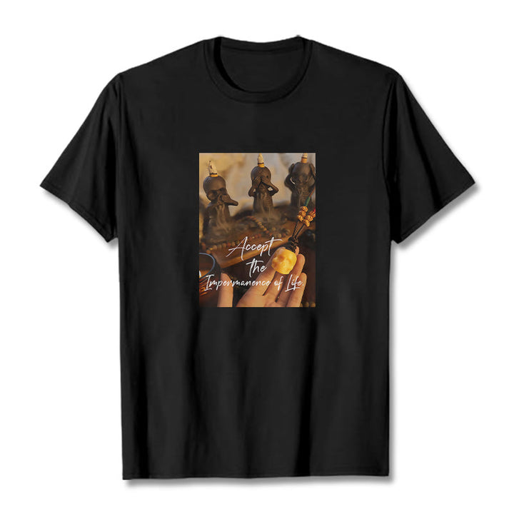 Buddha Stones Akceptują Nietrwałość Życia Pan Trupów Czaszki Lasu Koszulka T-shirt