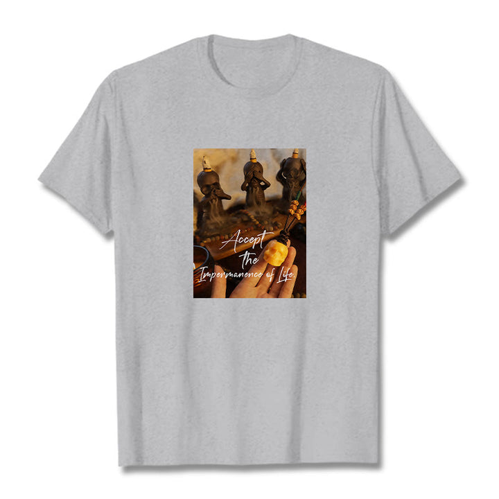 Buddha Stones Akceptują Nietrwałość Życia Pan Trupów Czaszki Lasu Koszulka T-shirt