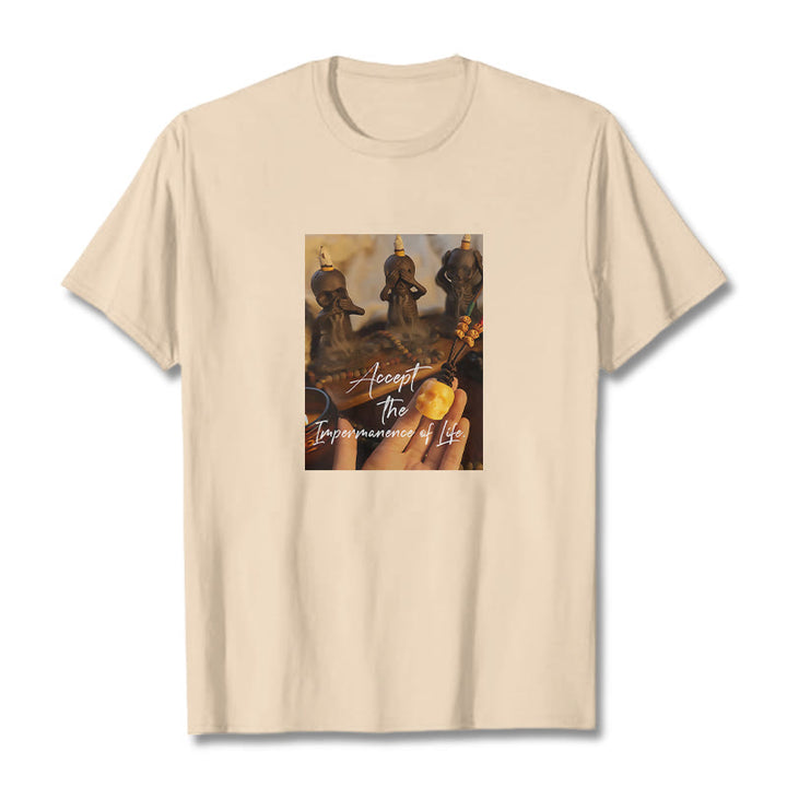 Buddha Stones Akceptują Nietrwałość Życia Pan Trupów Czaszki Lasu Koszulka T-shirt
