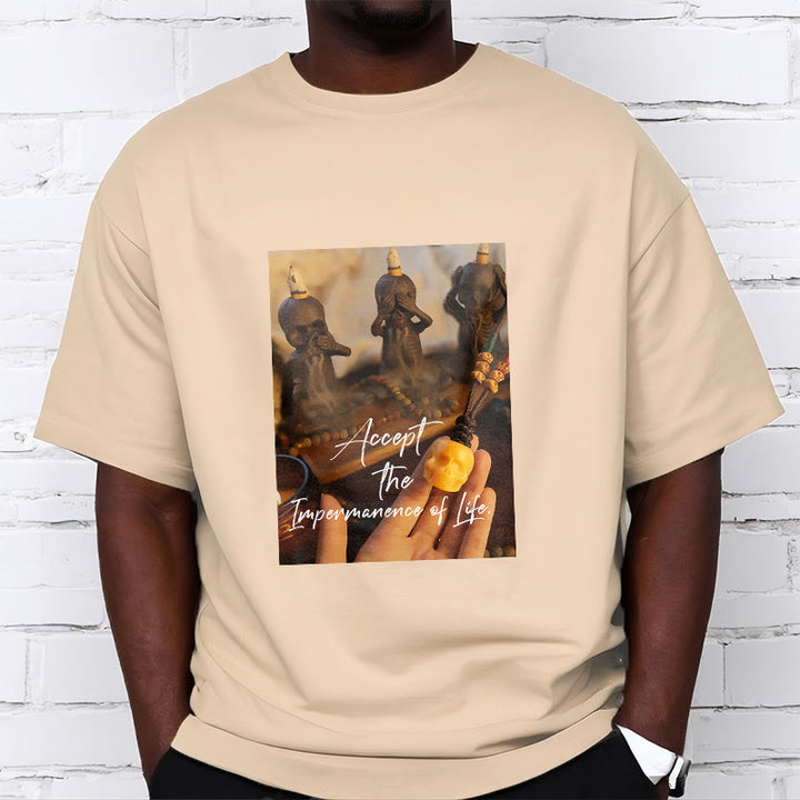 Buddha Stones Akceptują Nietrwałość Życia Pan Trupów Czaszki Lasu Koszulka T-shirt