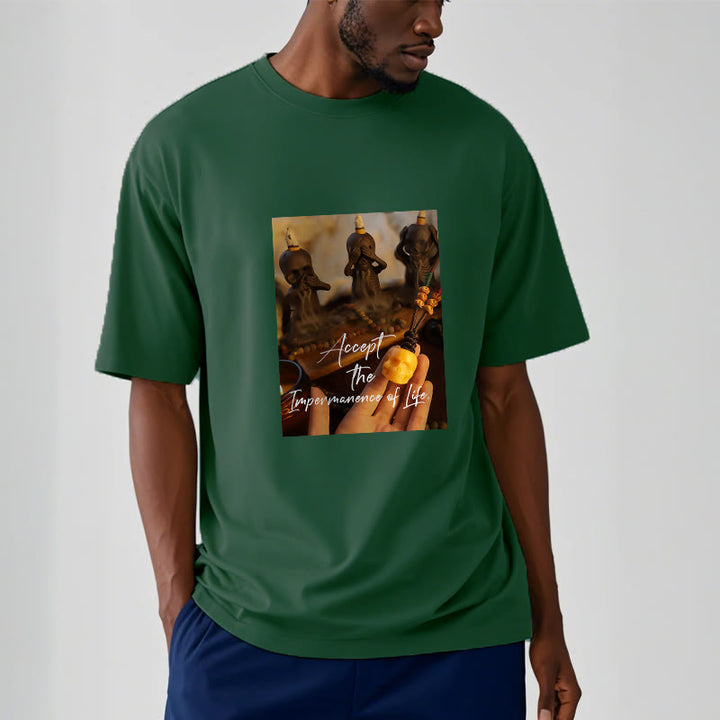 Buddha Stones Akceptują Nietrwałość Życia Pan Trupów Czaszki Lasu Koszulka T-shirt