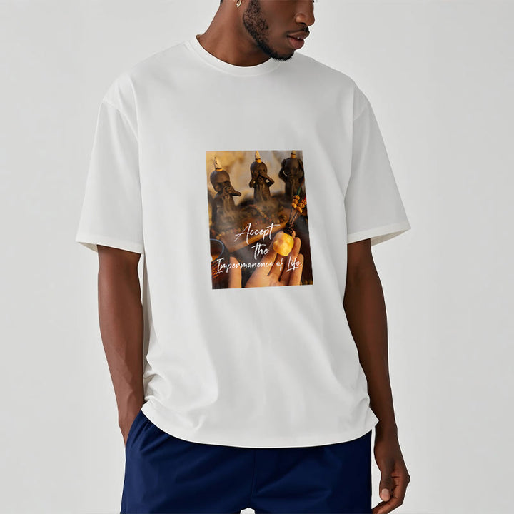 Buddha Stones Akceptują Nietrwałość Życia Pan Trupów Czaszki Lasu Koszulka T-shirt