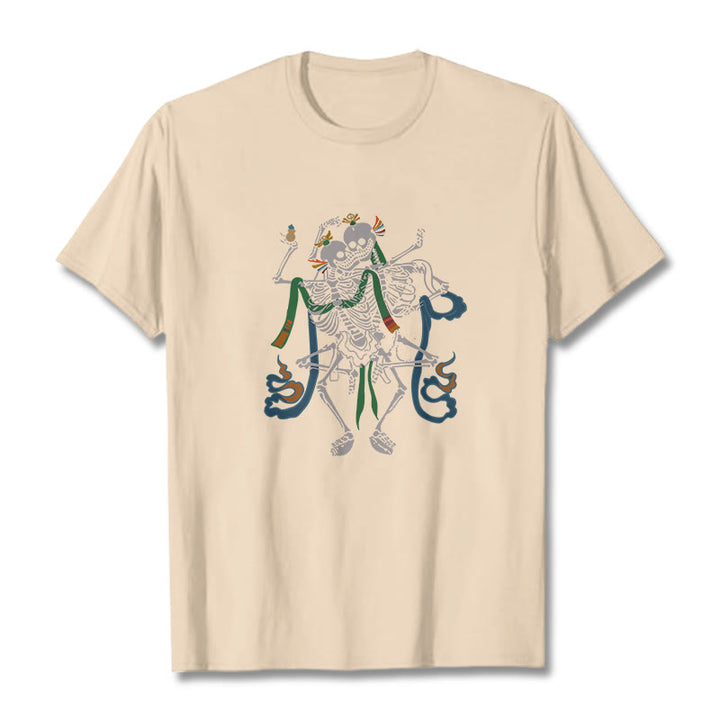Buddha Stones Tybetański Pan Lasu Zwłok Wzór T-shirt - For - 2XL - image 19