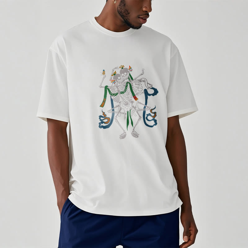 Buddha Stones Tybetański Pan Lasu Zwłok Wzór T-shirt - image 8