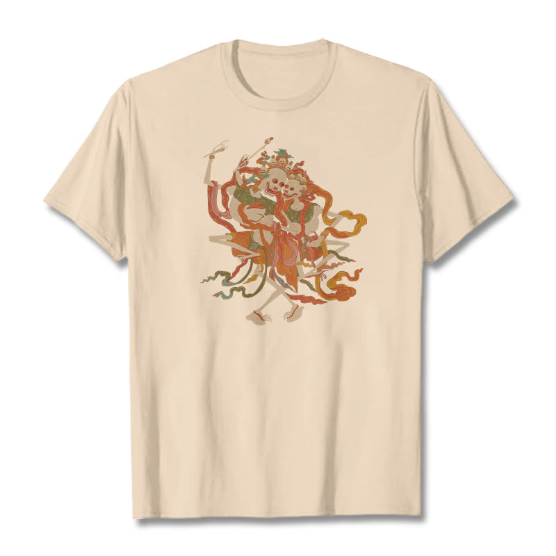 Buddha Stones Tybetańskie Kolorowe Władca Ciała Las Wzór Koszulka T-shirt - For - 2XL - image 0