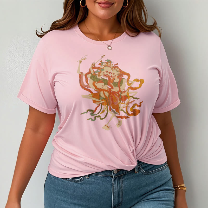 Buddha Stones Tybetańskie Kolorowe Władca Ciała Las Wzór Koszulka T-shirt - image 16