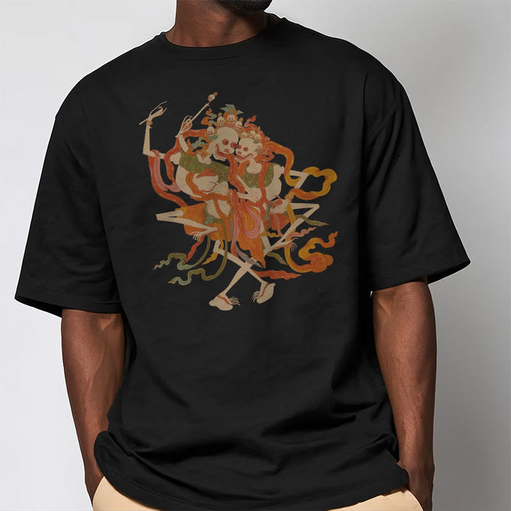 Buddha Stones Tybetańskie Kolorowe Władca Ciała Las Wzór Koszulka T-shirt - image 6