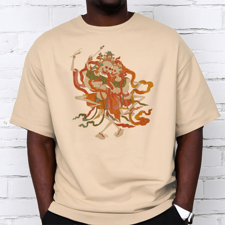 Buddha Stones Tybetańskie Kolorowe Władca Ciała Las Wzór Koszulka T-shirt - image 1