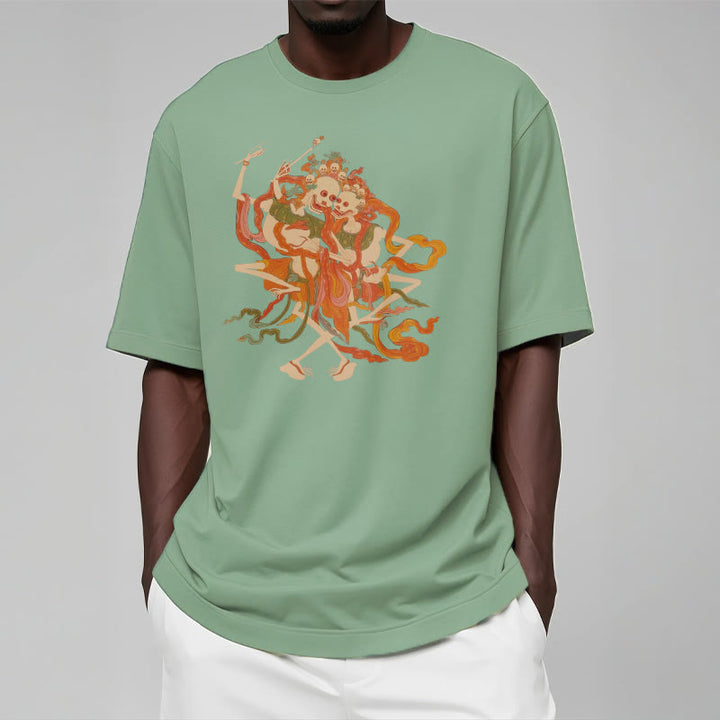 Buddha Stones Tybetańskie Kolorowe Władca Ciała Las Wzór Koszulka T-shirt - image 18