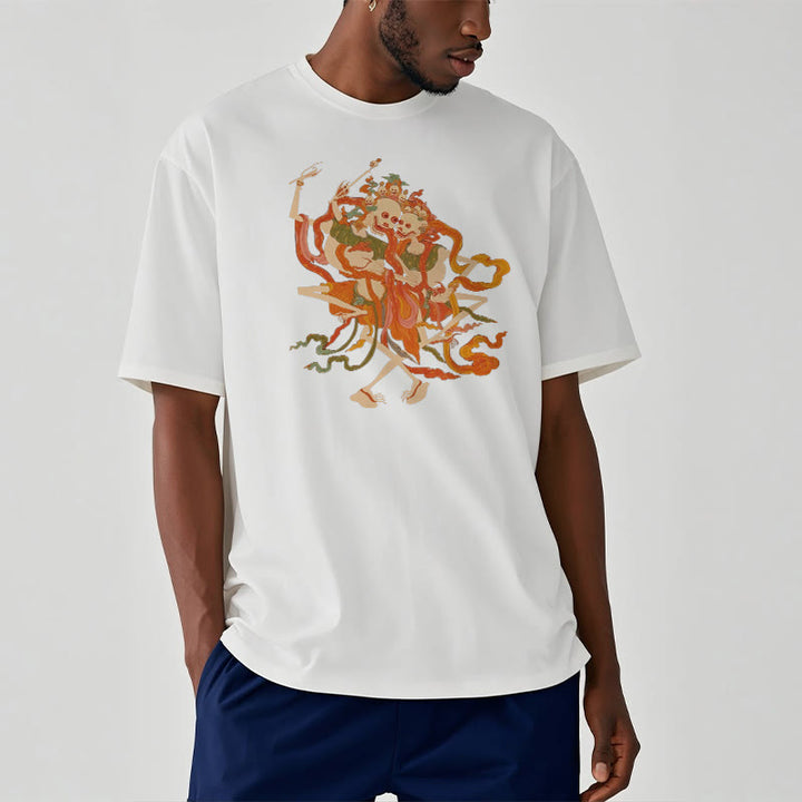 Buddha Stones Tybetańskie Kolorowe Władca Ciała Las Wzór Koszulka T-shirt - image 10