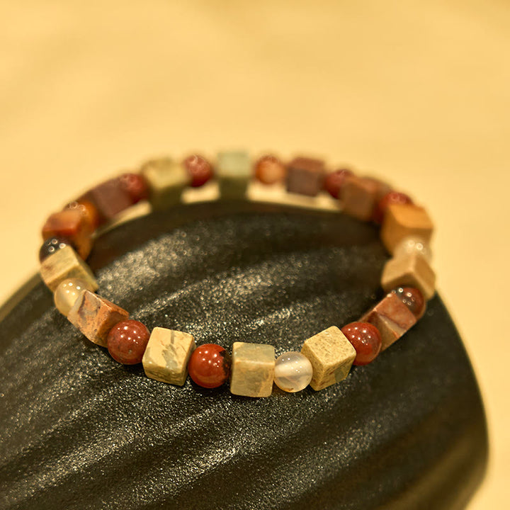 Bransoletka z czerwonego agatu i Buddha Stones Shoushan