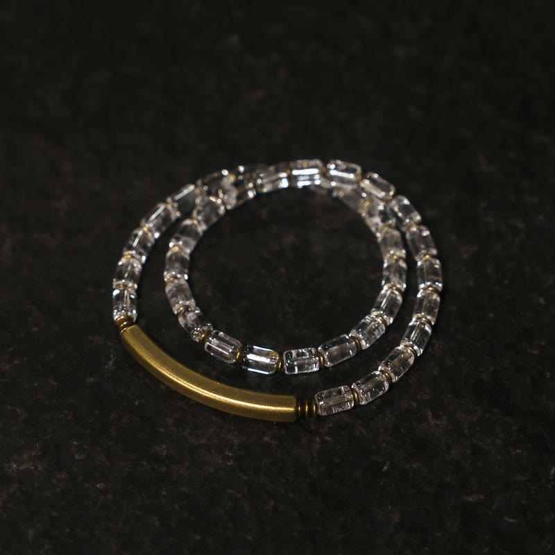 Bransoletka z białego kryształu i miedzi z Buddha Stones przynosząca szczęście - image 1