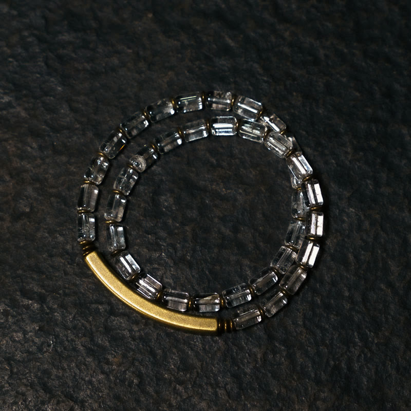 Bransoletka z białego kryształu i miedzi z Buddha Stones przynosząca szczęście - image 3