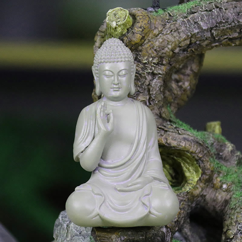 Buddha Stones Mała Medytacja Modlitwa Żywica Statua Buddy Współczucie Dekoracja Biurka Domowego