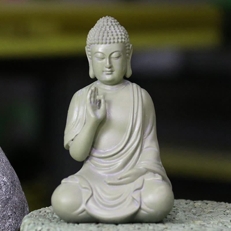 Buddha Stones Mała Medytacja Modlitwa Żywica Statua Buddy Współczucie Dekoracja Biurka Domowego - image 1