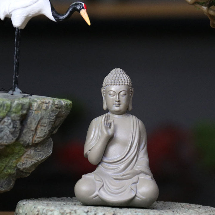 Buddha Stones Mała Medytacja Modlitwa Żywica Statua Buddy Współczucie Dekoracja Biurka Domowego - image 15