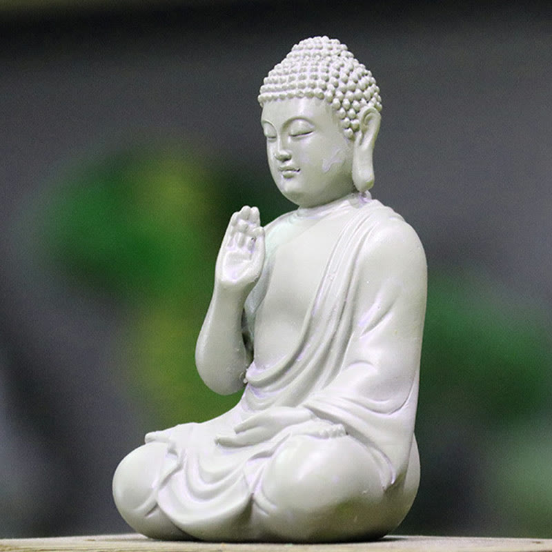 Buddha Stones Mała Medytacja Modlitwa Żywica Statua Buddy Współczucie Dekoracja Biurka Domowego - image 3