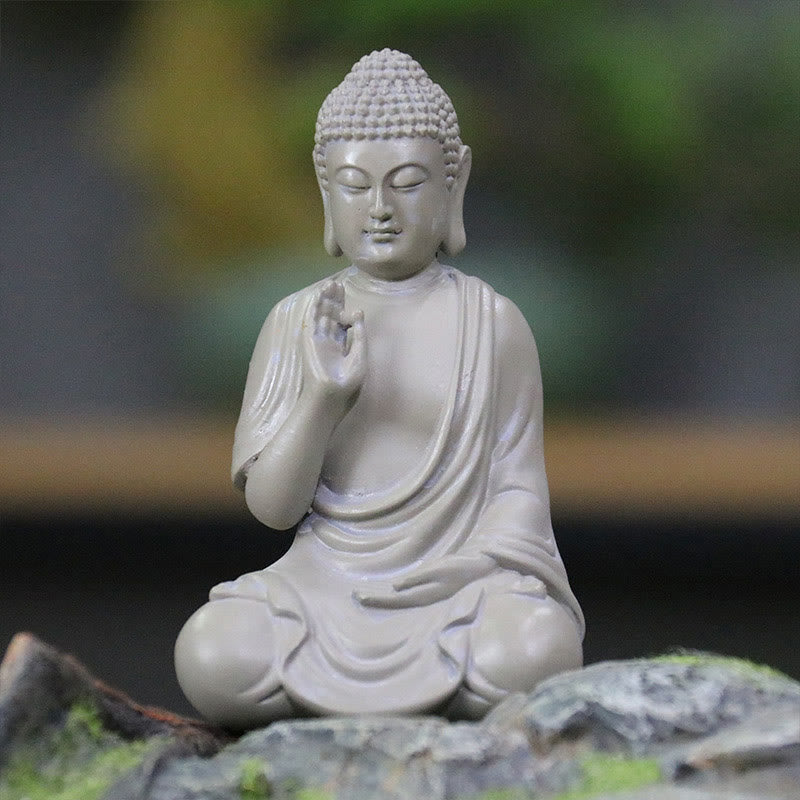 Buddha Stones Mała Medytacja Modlitwa Żywica Statua Buddy Współczucie Dekoracja Biurka Domowego - image 13