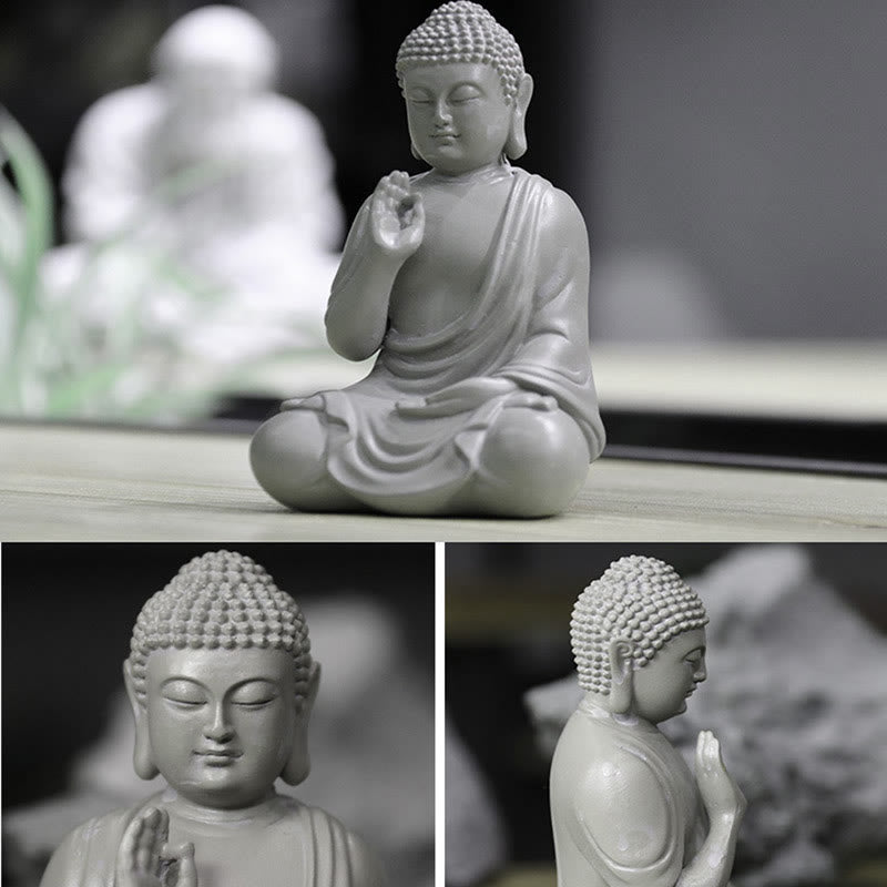 Buddha Stones Mała Medytacja Modlitwa Żywica Statua Buddy Współczucie Dekoracja Biurka Domowego - image 4