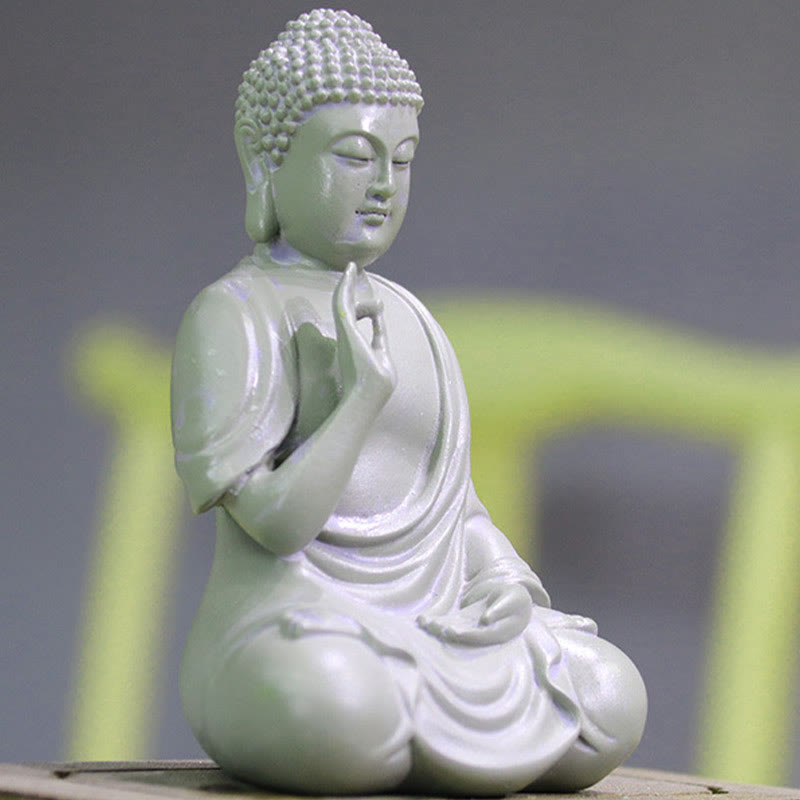 Buddha Stones Mała Medytacja Modlitwa Żywica Statua Buddy Współczucie Dekoracja Biurka Domowego - image 2