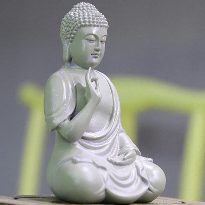 Buddha Stones Mała Medytacja Modlitwa Żywica Statua Buddy Współczucie Dekoracja Biurka Domowego - image 2