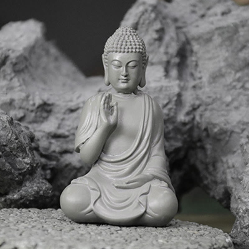 Buddha Stones Mała Medytacja Modlitwa Żywica Statua Buddy Współczucie Dekoracja Biurka Domowego - image 11