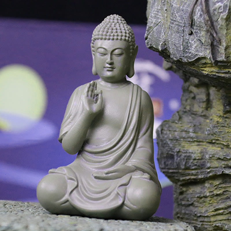 Buddha Stones Mała Medytacja Modlitwa Żywica Statua Buddy Współczucie Dekoracja Biurka Domowego - image 8
