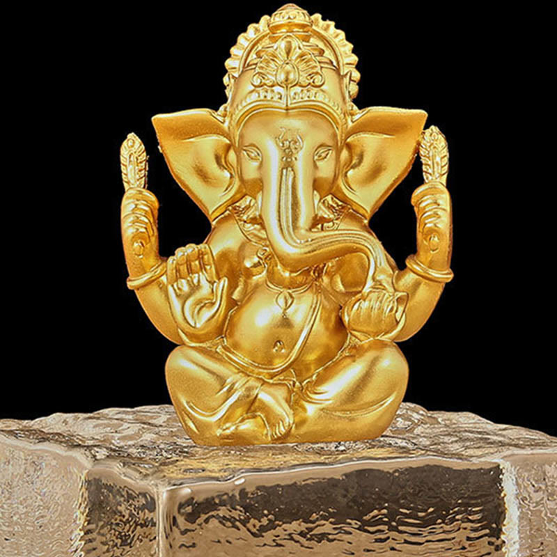 Buddha Stones Ganesh Ganpati Statua Słonia Transformacja Dekoracja Żywicy Domowej - image 2