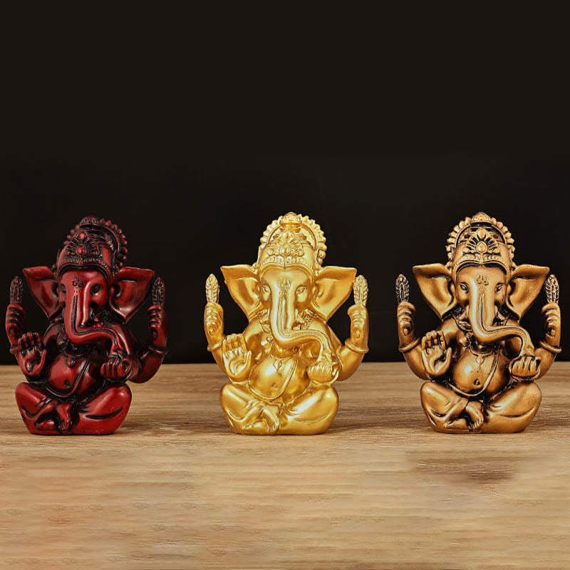 Buddha Stones Ganesh Ganpati Statua Słonia Transformacja Dekoracja Żywicy Domowej - image 1