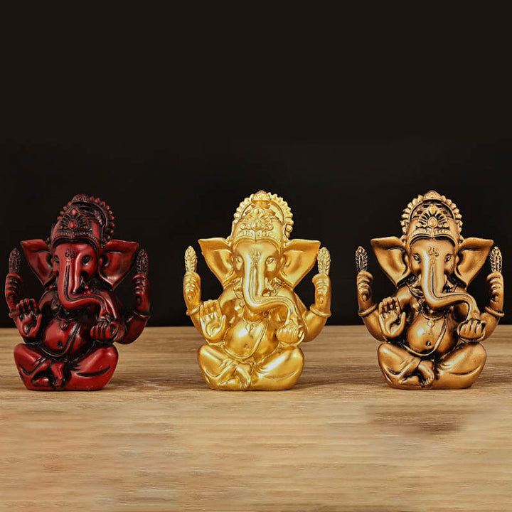 Buddha Stones Ganesh Ganpati Statua Słonia Transformacja Dekoracja Żywicy Domowej - image 1