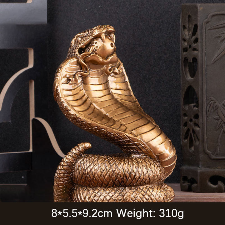 Buddha Stones Rok Węża Sztabki Monety Miedziane Kula Bogactwo Żywica Statua Dekoracja Domu - Brązowy Wąż 7*6*11cm - image 10