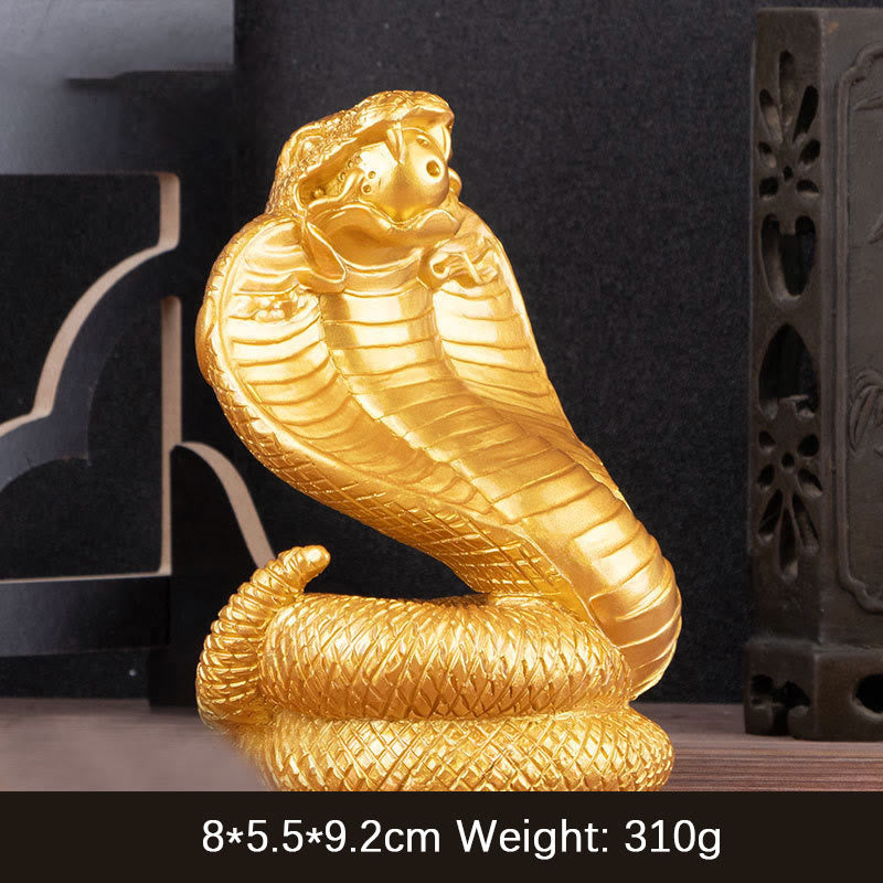 Buddha Stones Rok Węża Sztabki Monety Miedziane Kula Bogactwo Żywica Statua Dekoracja Domu - Złoty Wąż 7*6*11cm - image 7