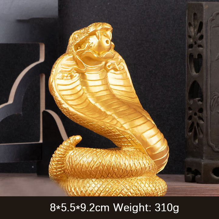 Buddha Stones Rok Węża Sztabki Monety Miedziane Kula Bogactwo Żywica Statua Dekoracja Domu - Złoty Wąż 7*6*11cm - image 7