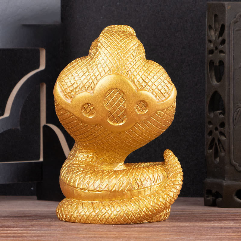 Buddha Stones Rok Węża Sztabki Monety Miedziane Kula Bogactwo Żywica Statua Dekoracja Domu - image 9