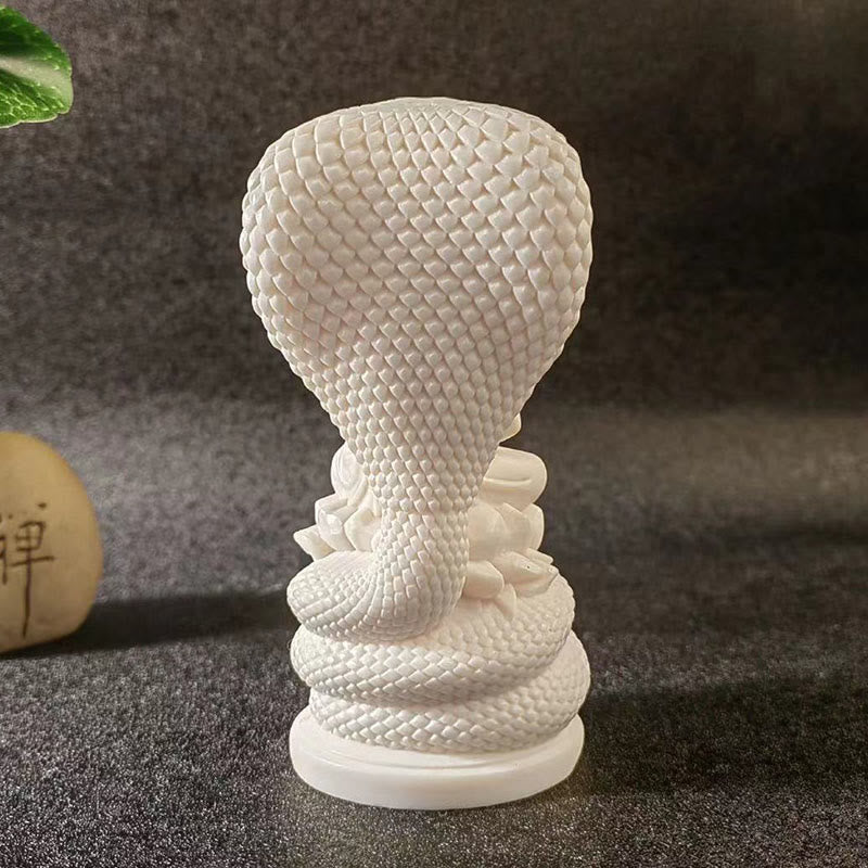 Buddha Stones Tathagata Siakjamuni Wąż Lotos Kość Słoniowa Owoc Medytacja Statua Spokój Dekoracja Domu - image 2